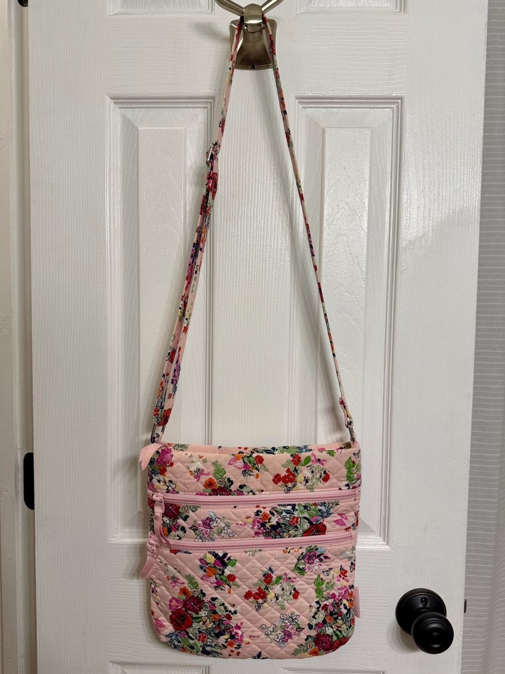 Vera Bradley Pink Floral Quilted Crossbody Bag